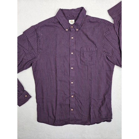 Marine Layer Men's Purple Gingham Check Seawall Button Down Shirt Large - Picture 3 of 9